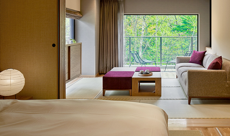 森の展望温泉客室|全23客室すべてが、展望温泉付き和スイートルーム。